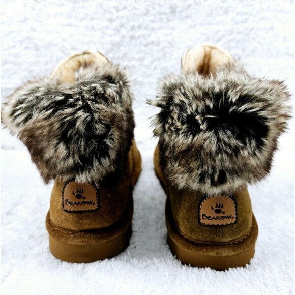 BEARPAW Koko Hickory Suede Faux Fur Winter Bootie Size 9 Medium New No Box - Picture 4 of 9